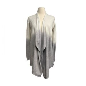 Barefoot Dreams Bamboo Chic Lite Cardigan Ombré Cream And Gray Size Small/medium